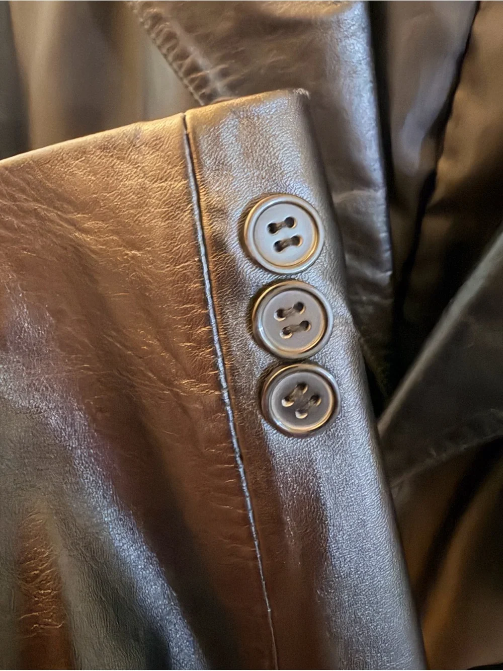 Michael Michelle Leather Blazer